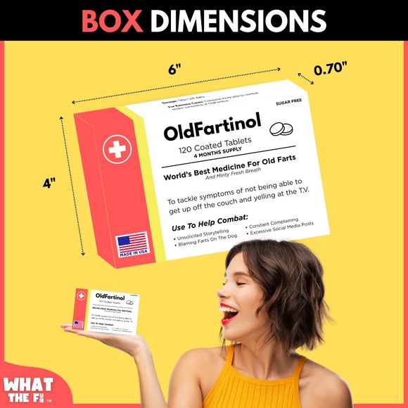 Novelty Prank Medicine Box, OldFartinol Funny Perscription Gag Gift - Picture 6 of 12